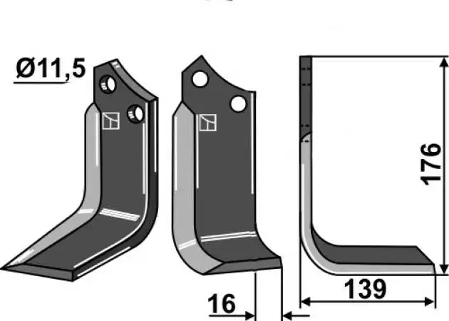 Fräsmesser 176x75mm, rechts